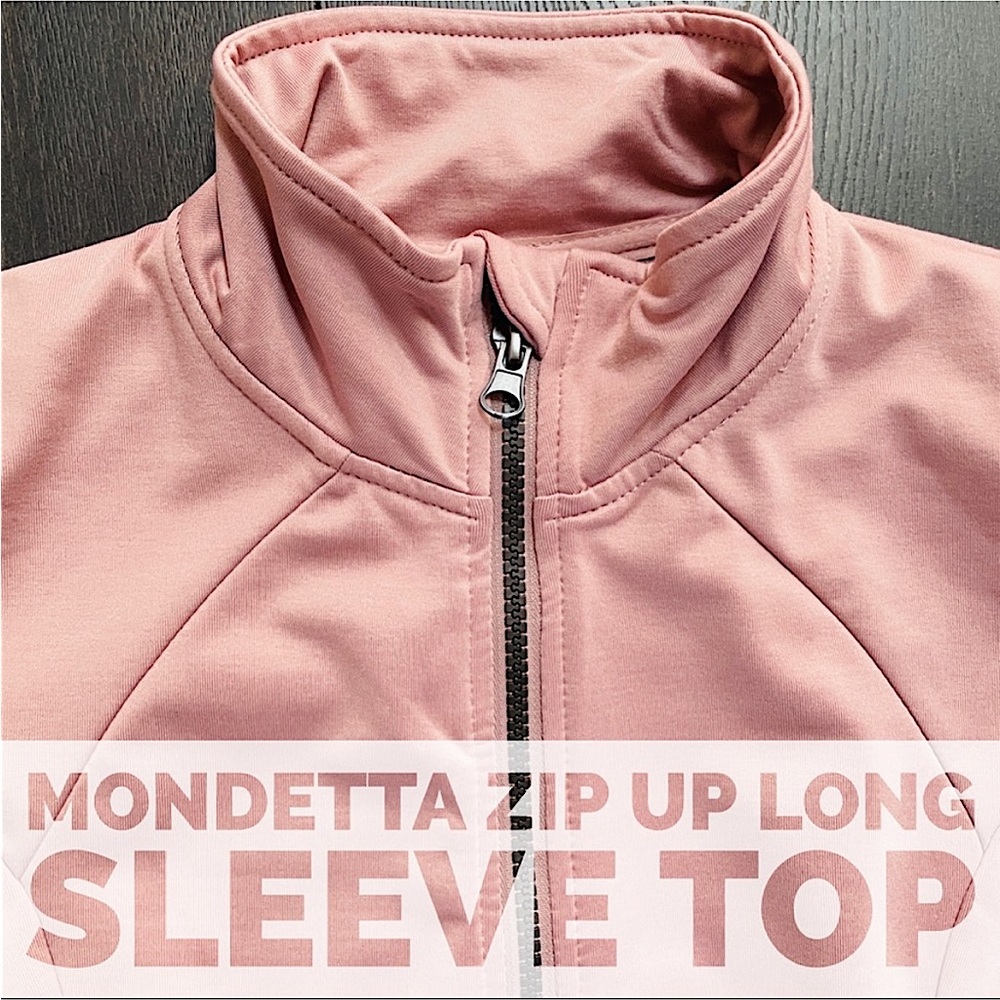 MONDETTA Dusty Rose Long Sleeve Elastic Workout Top